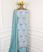 Crepe Green Unstitched Suit